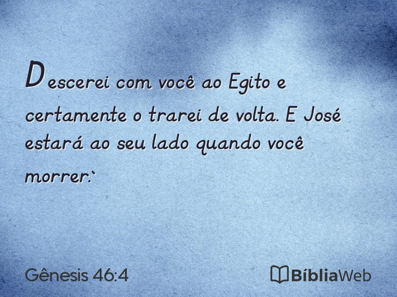 Gênesis 46:4 em imagem para compartilhar