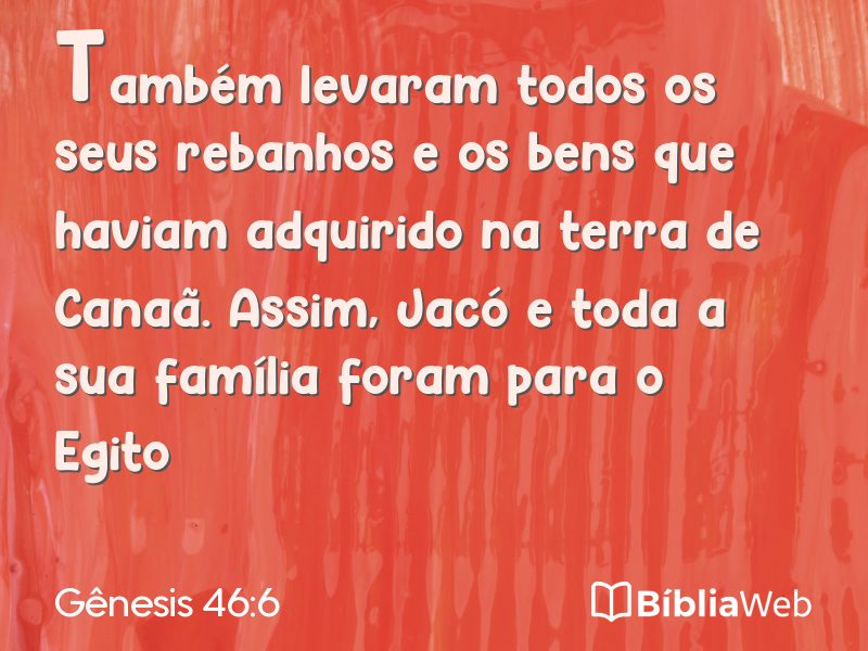 Gênesis 46:6 em imagem para compartilhar
