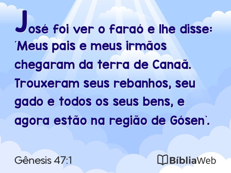 Gênesis 47:1 em imagem para compartilhar