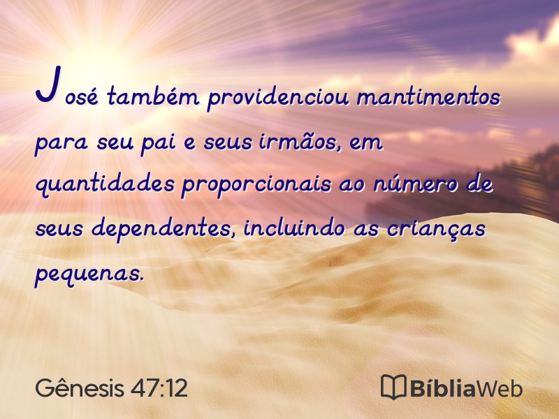 Gênesis 47:12 em imagem para compartilhar