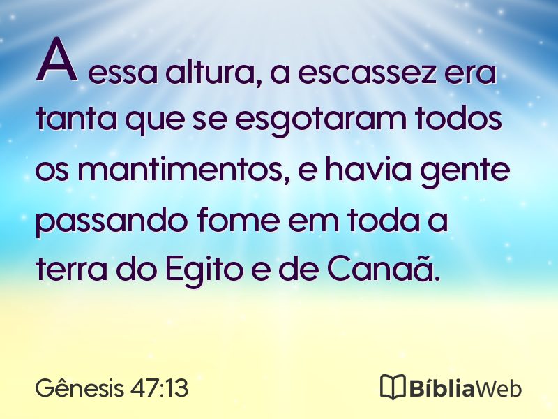 Gênesis 47:13 em imagem para compartilhar