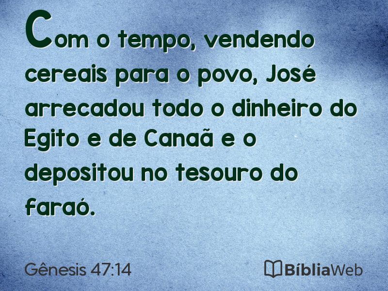 Gênesis 47:14 em imagem para compartilhar