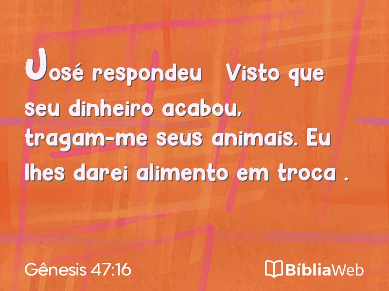 Gênesis 47:16 em imagem para compartilhar