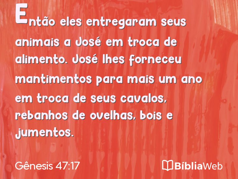 Gênesis 47:17 em imagem para compartilhar