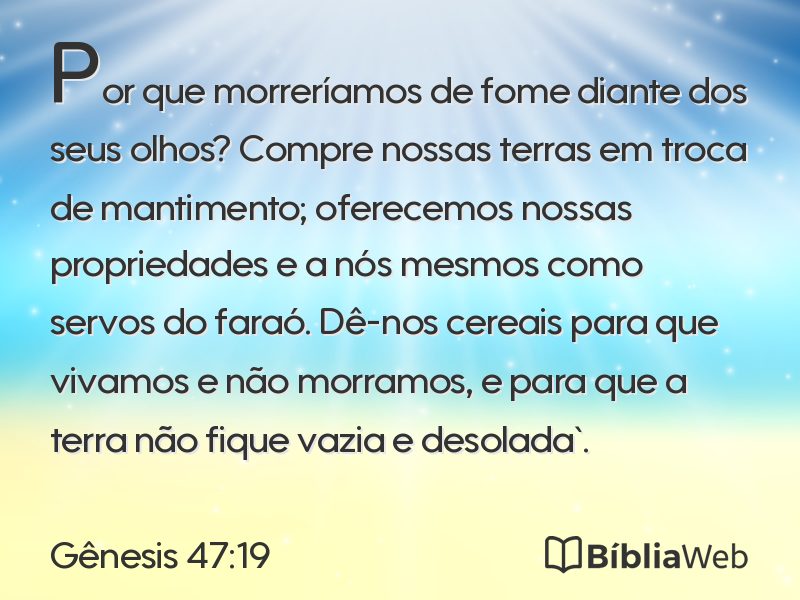 Gênesis 47:19 em imagem para compartilhar