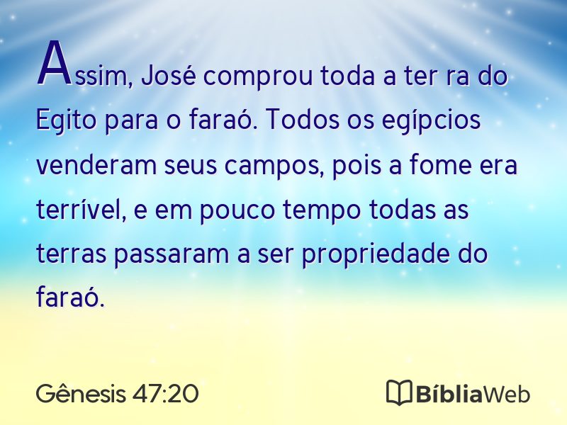 Gênesis 47:20 em imagem para compartilhar