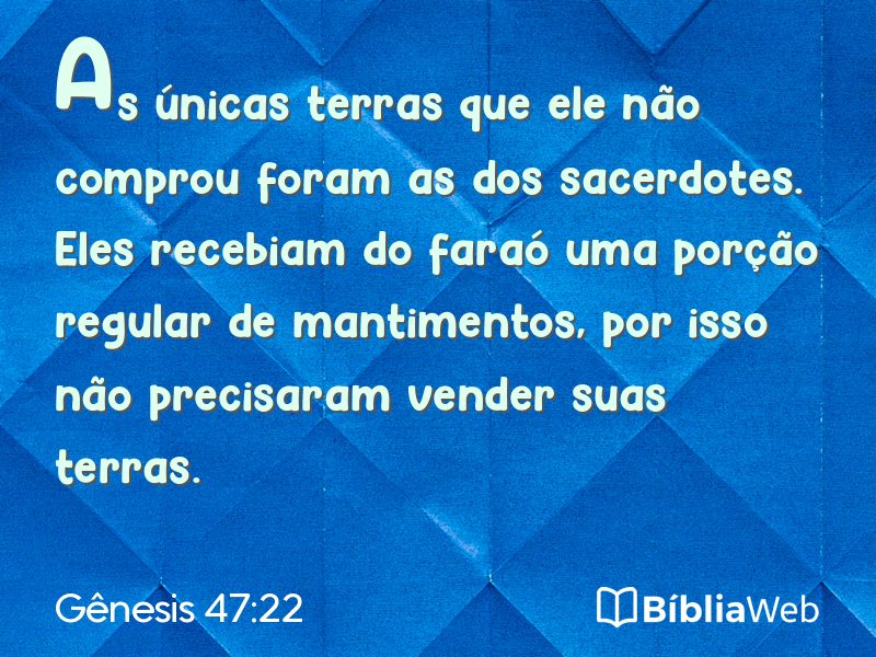 Gênesis 47:22 em imagem para compartilhar