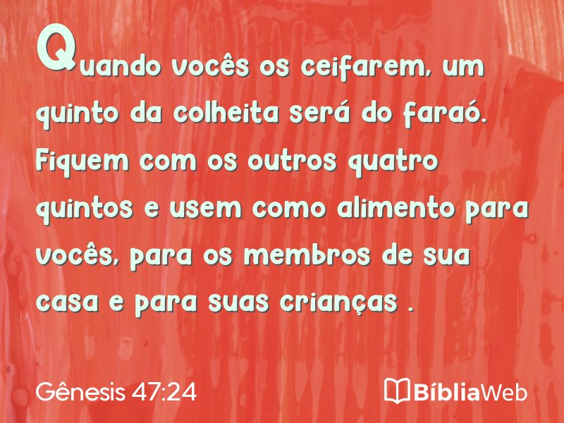 Gênesis 47:24 em imagem para compartilhar