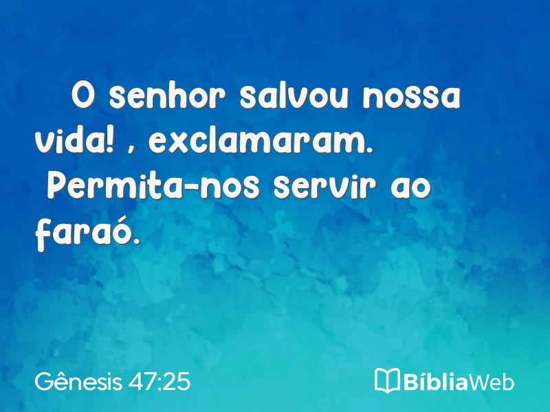 Gênesis 47:25 em imagem para compartilhar