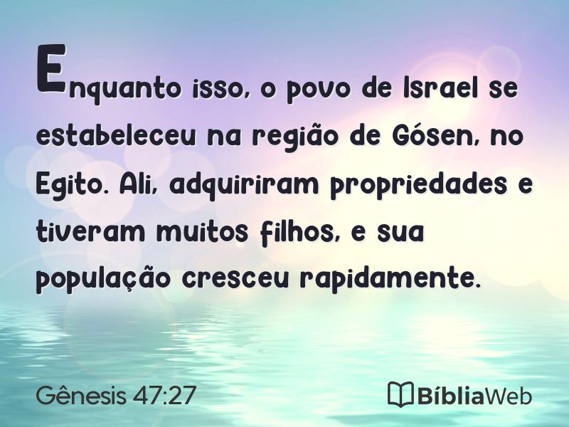 Gênesis 47:27 em imagem para compartilhar