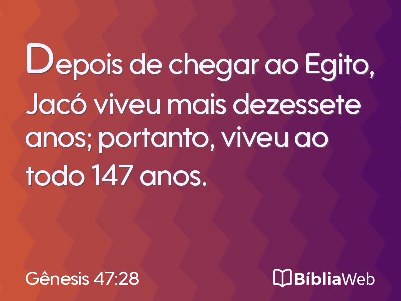 Gênesis 47:28 em imagem para compartilhar