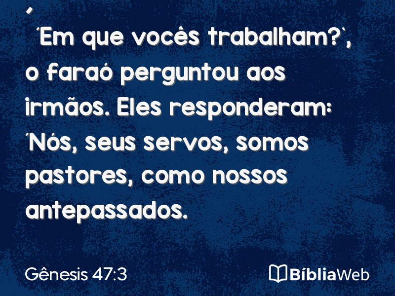 Gênesis 47:3 em imagem para compartilhar