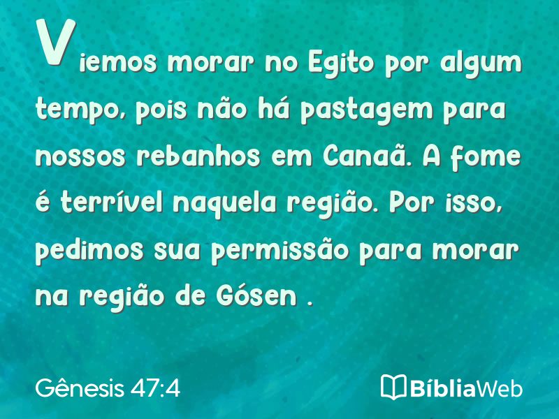 Gênesis 47:4 em imagem para compartilhar