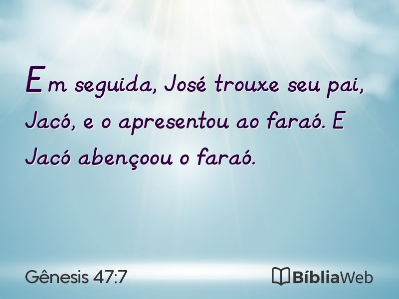 Gênesis 47:7 em imagem para compartilhar