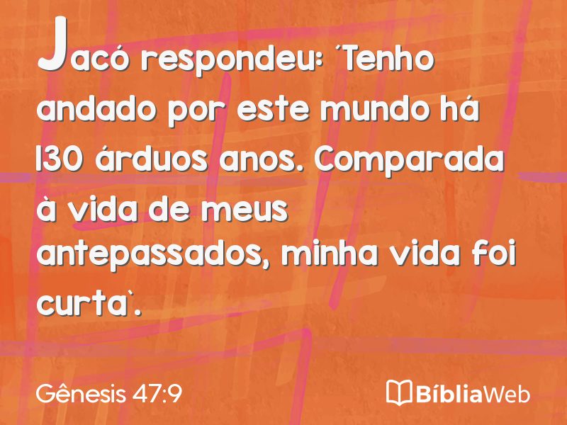Gênesis 47:9 em imagem para compartilhar