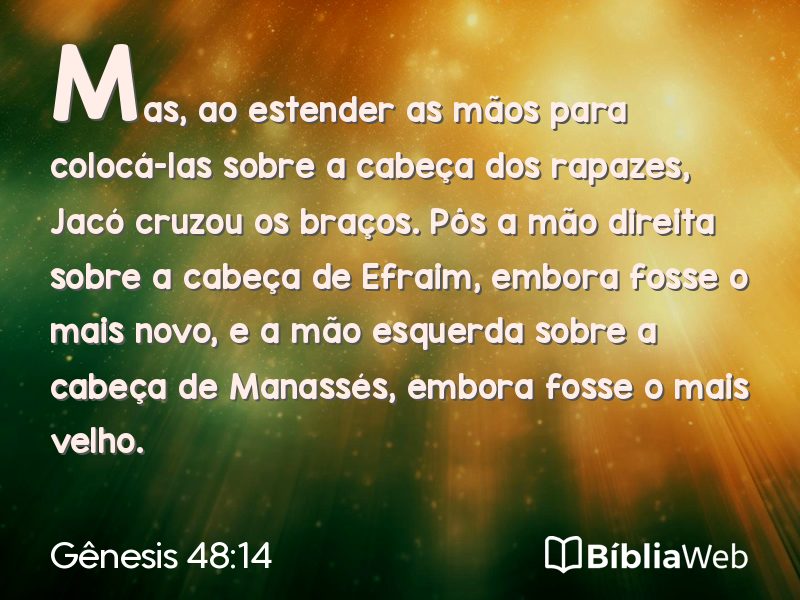 Gênesis 48:14 em imagem para compartilhar