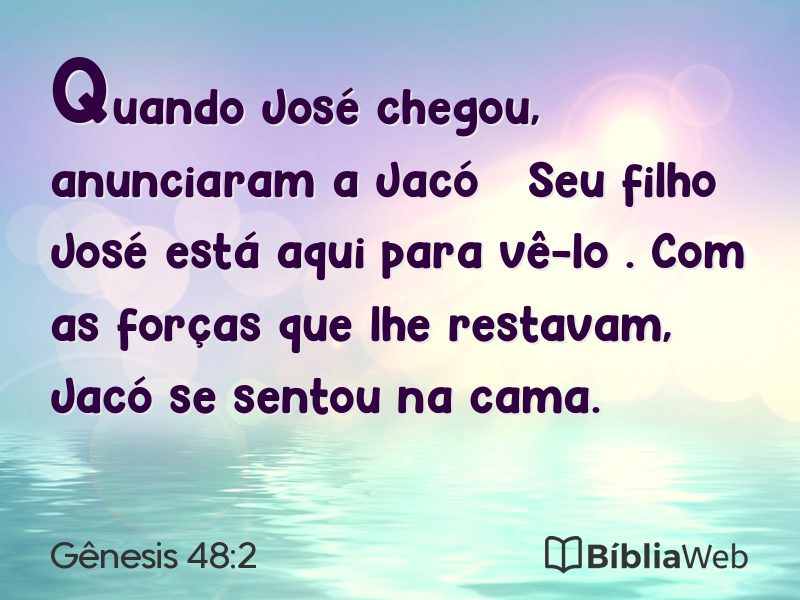 Gênesis 48:2 em imagem para compartilhar