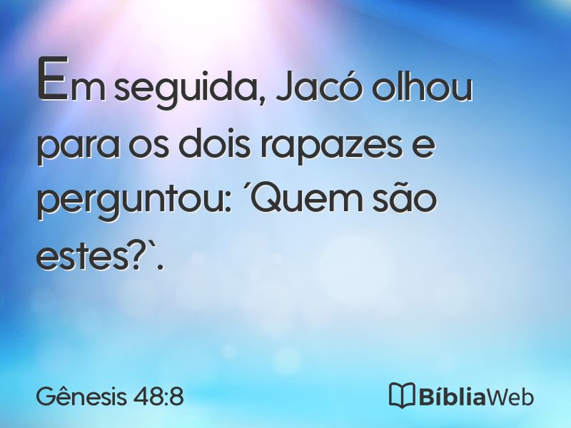 Gênesis 48:8 em imagem para compartilhar