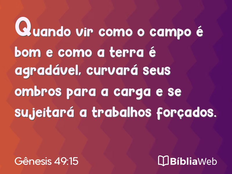 Gênesis 49:15 em imagem para compartilhar