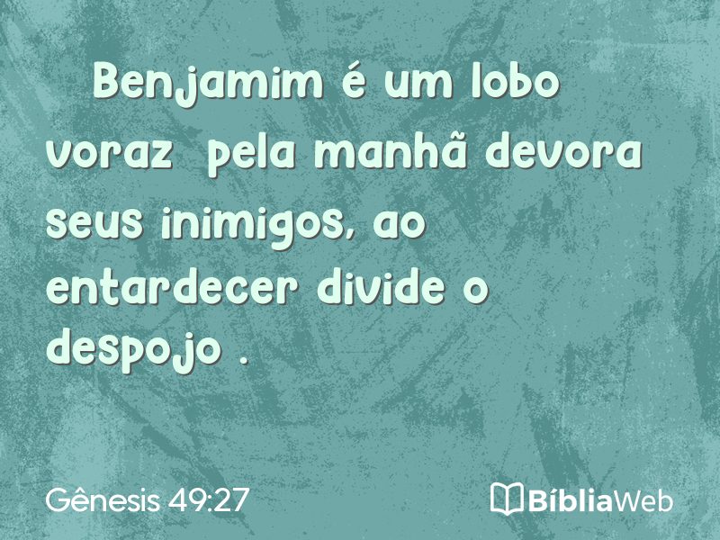 Gênesis 49:27 em imagem para compartilhar
