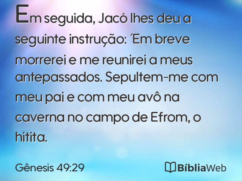 Gênesis 49:29 em imagem para compartilhar