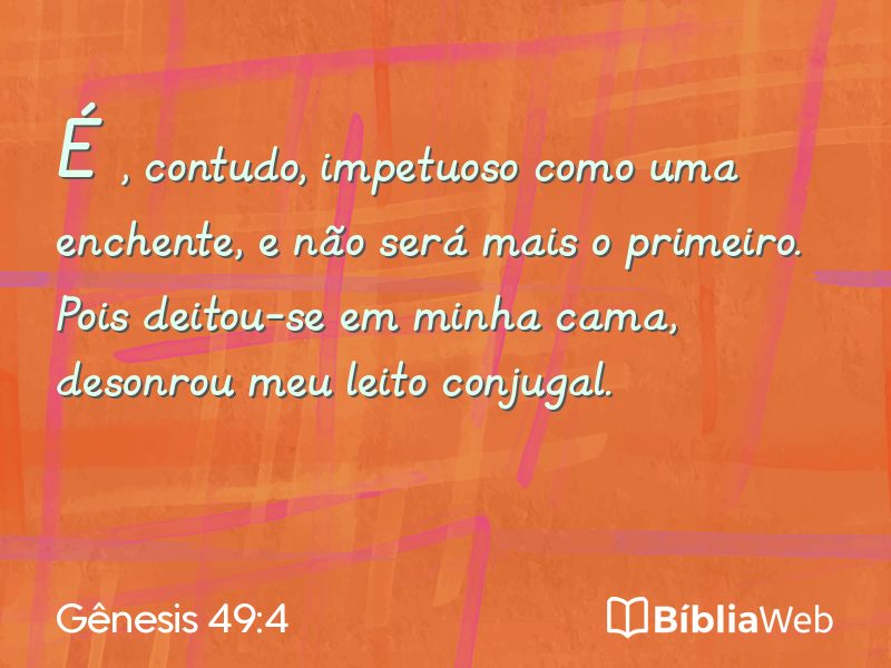 Gênesis 49:4 em imagem para compartilhar