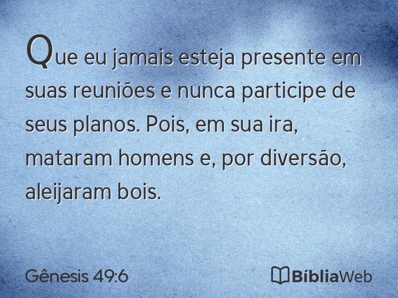 Gênesis 49:6 em imagem para compartilhar
