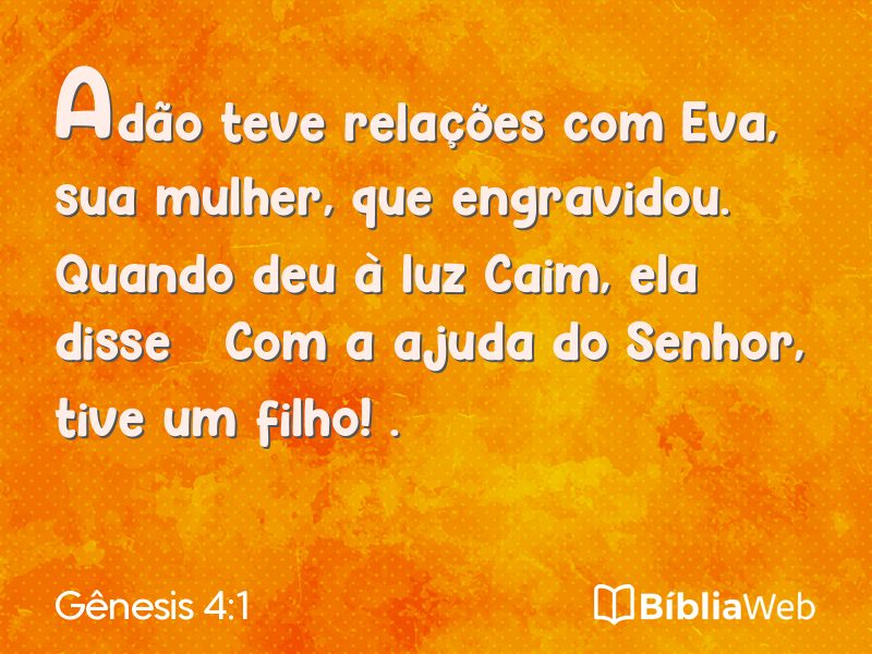 Gênesis 4:1 em imagem para compartilhar
