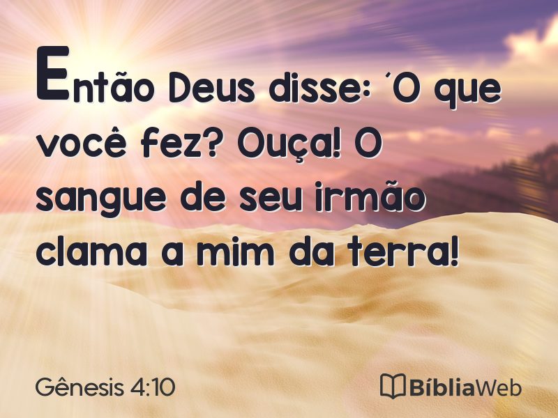 Gênesis 4:10 em imagem para compartilhar