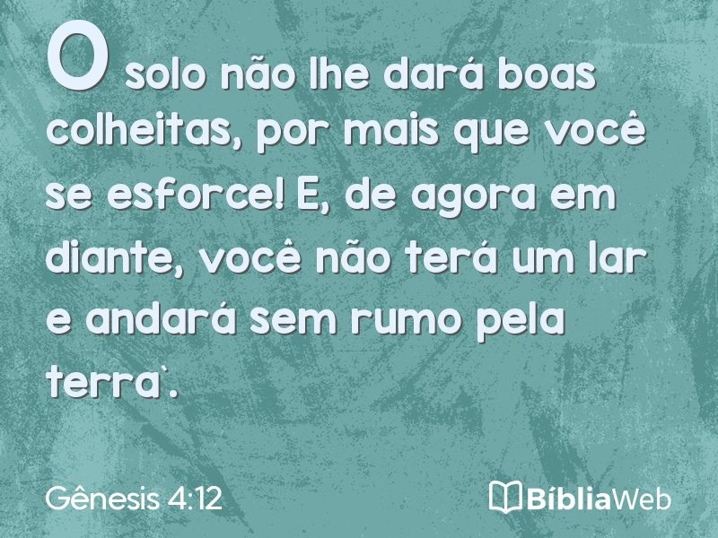 Gênesis 4:12 em imagem para compartilhar