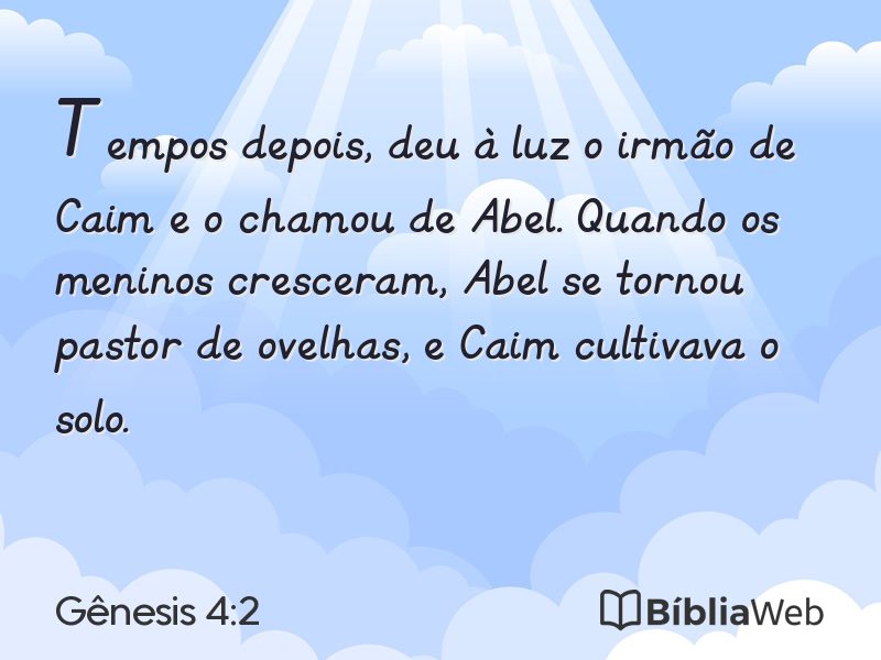 Gênesis 4:2 em imagem para compartilhar