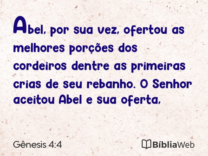 Gênesis 4:4 em imagem para compartilhar