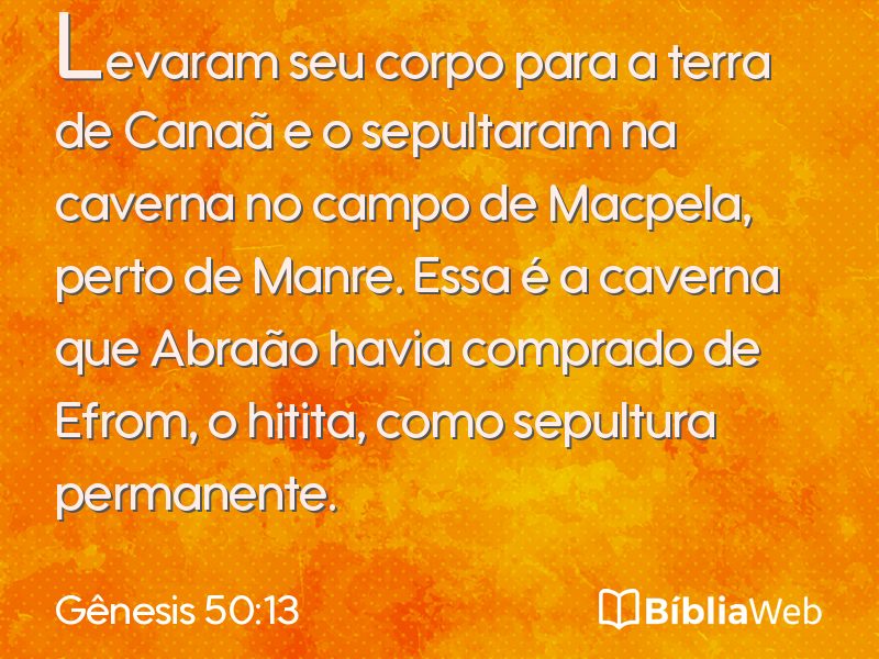 Gênesis 50:13 em imagem para compartilhar