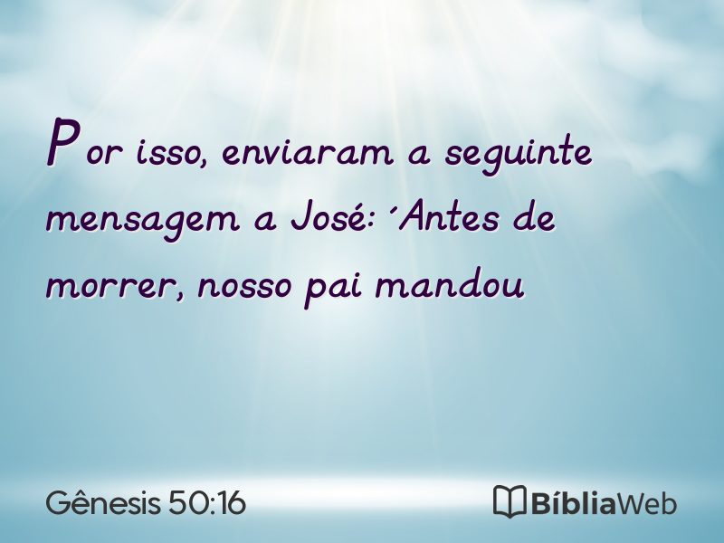 Gênesis 50:16 em imagem para compartilhar