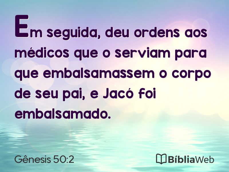 Gênesis 50:2 em imagem para compartilhar