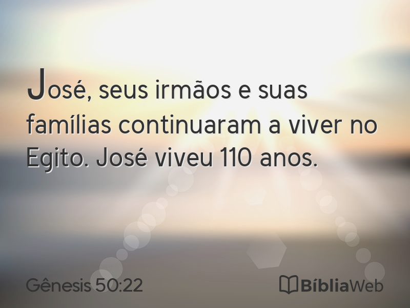 Gênesis 50:22 em imagem para compartilhar
