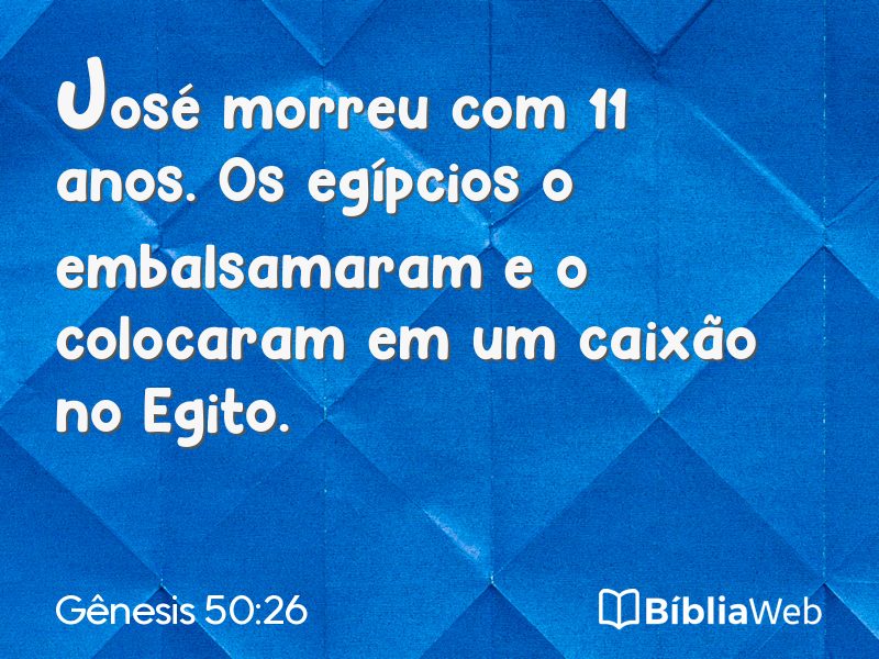 Gênesis 50:26 em imagem para compartilhar