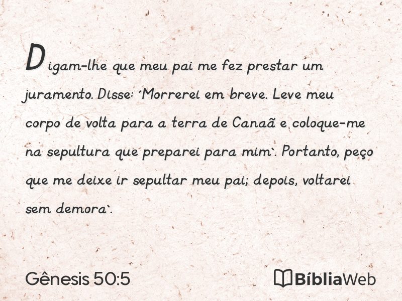 Gênesis 50:5 em imagem para compartilhar