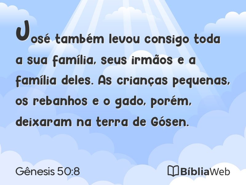 Gênesis 50:8 em imagem para compartilhar