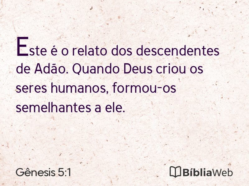 Gênesis 5:1 em imagem para compartilhar