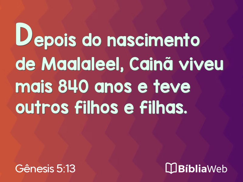 Gênesis 5:13 em imagem para compartilhar