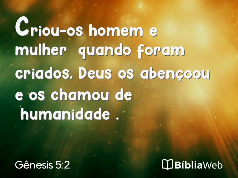 Gênesis 5:2 em imagem para compartilhar