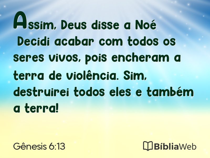 Gênesis 6:13 em imagem para compartilhar