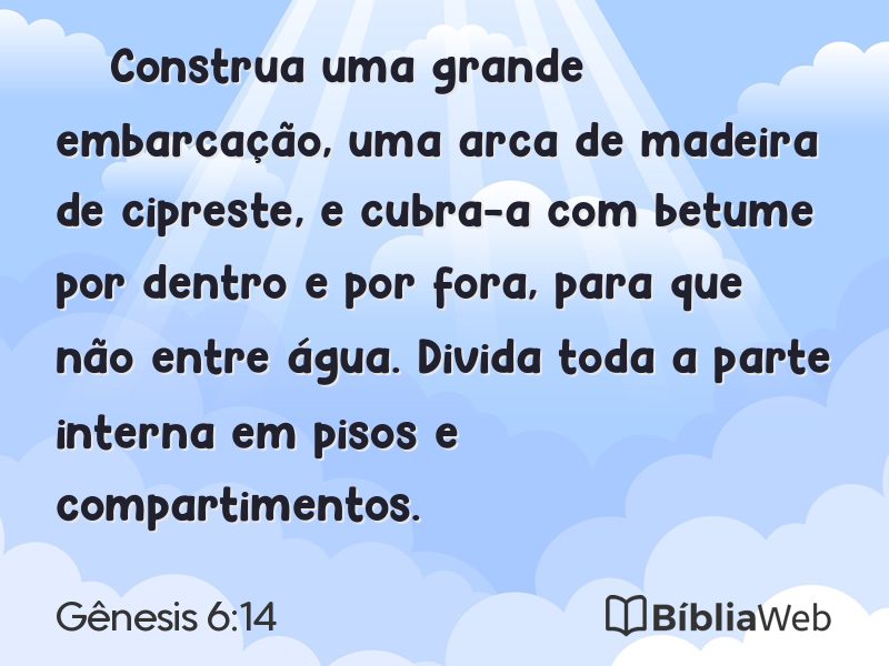 Gênesis 6:14 em imagem para compartilhar