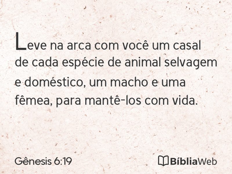 Gênesis 6:19 em imagem para compartilhar