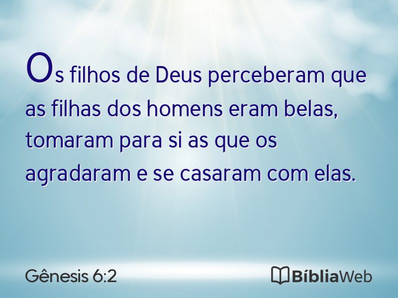 Gênesis 6:2 em imagem para compartilhar