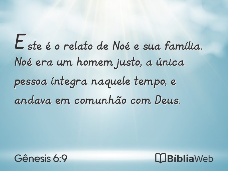 Gênesis 6:9 em imagem para compartilhar