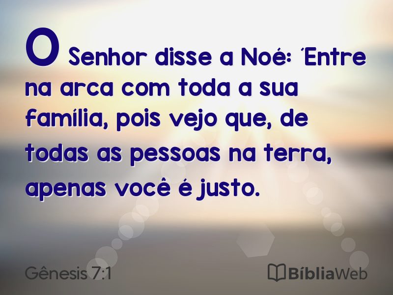 Gênesis 7:1 em imagem para compartilhar