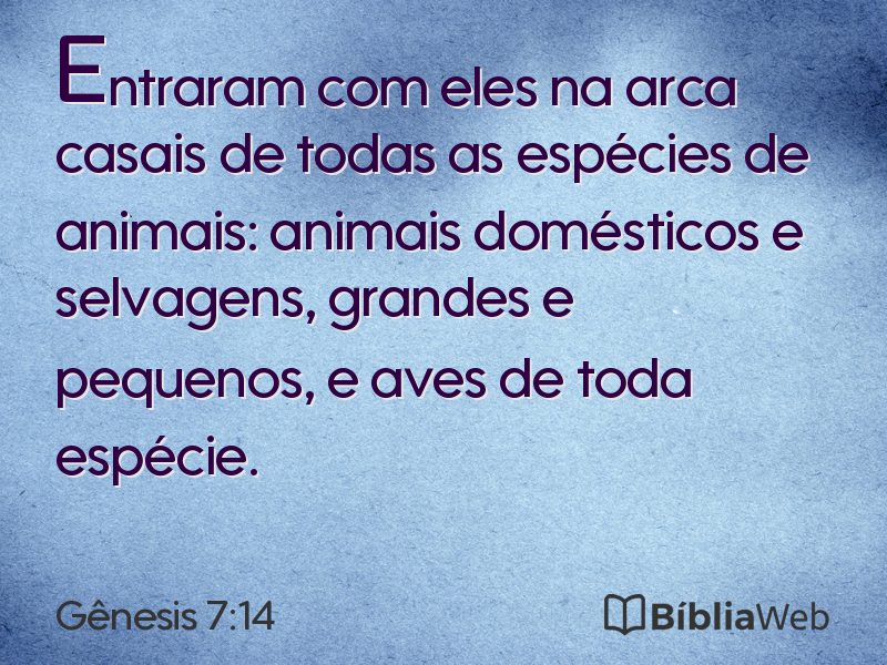 Gênesis 7:14 em imagem para compartilhar