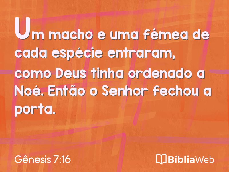 Gênesis 7:16 em imagem para compartilhar